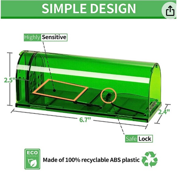 Humane Mouse Trap ~ Catch and Release ~ Alive Mouse Trap ~ No Kill Trap - Picture 3 of 10